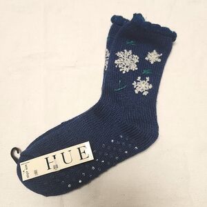 Hue Slipper Sox socks blue snowflake
